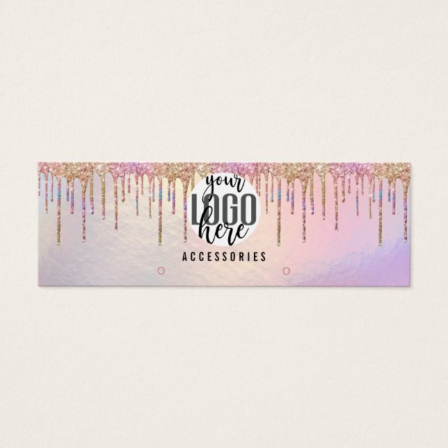 Exibição do logotipo Holographic Glitter Drip Hoop (Frente)