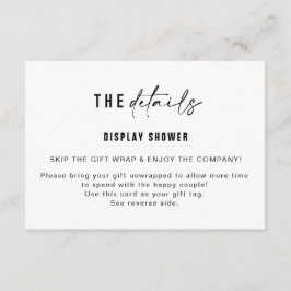 Exibir Inserção do Chuveiro e Etiqueta de presente