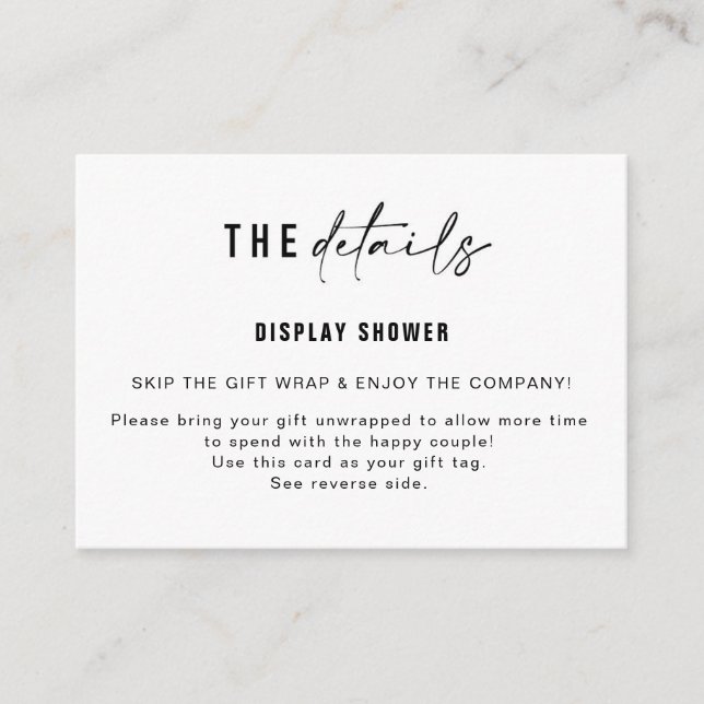 Exibir Inserção do Chuveiro e Etiqueta de presente (Frente)