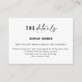 Exibir Inserção do Chuveiro e Etiqueta de presente