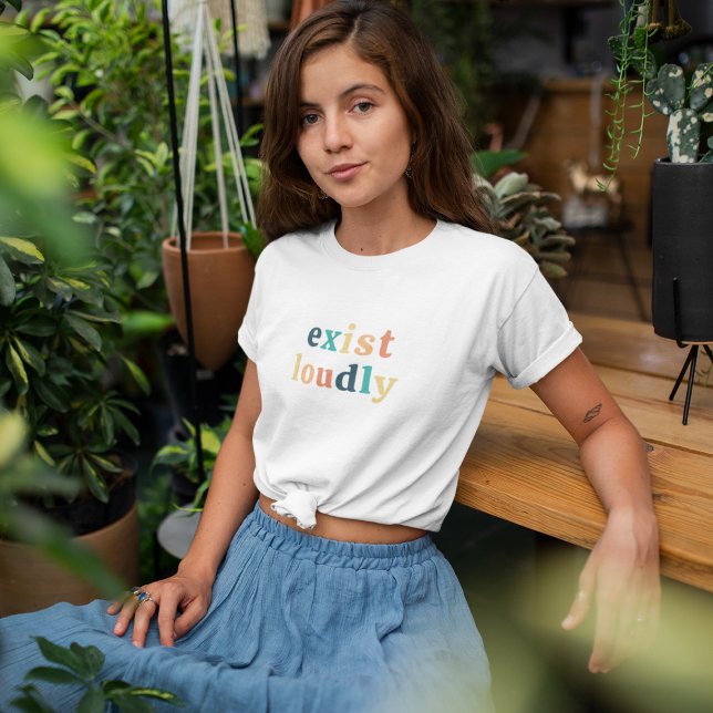 Exista Alto Empoderamento Feminista das Mulheres (Exist Loudly Women Empowerment Feminist Tri-Blend Shirt)