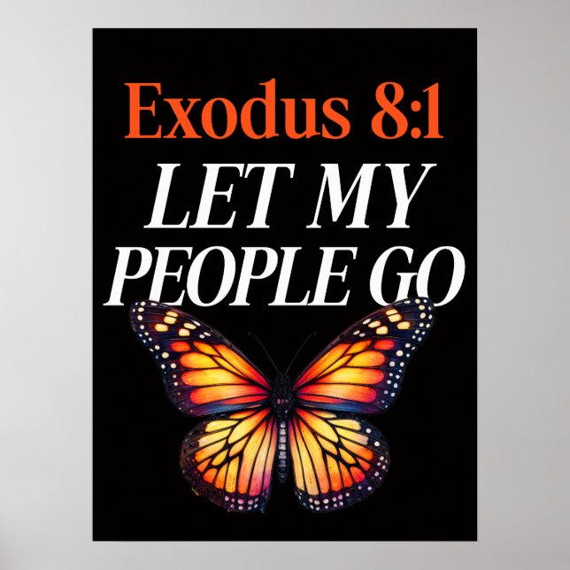 Exodus 8:1 Let My People Go DOWNLOAD sign poster (Frente)