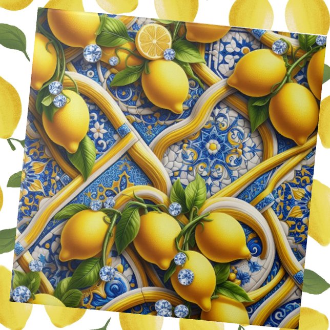 Exotic Tile Accents | Moroccan Mediterranean Lemon (Criador carregado)