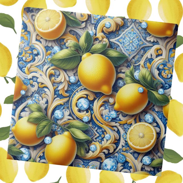 Exotic Tile Accents | Moroccan Mediterranean Lemon (Criador carregado)
