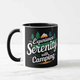 Experimente serenidade com acampamento, caneca de
