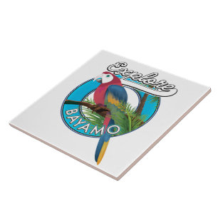 Exploração do logotipo retrô do Havaí Azulejo Cerâ