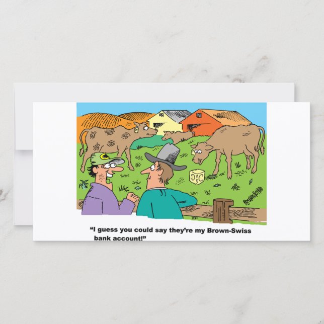 EXPLORAÇÃO HUMOR DE CARTOON SOBRE OS BOVINOS SUÍÇO (Frente)