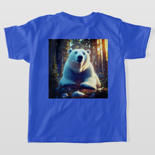 Explorador Ártico: Camisa T com Urso Polar (Postura das costas)