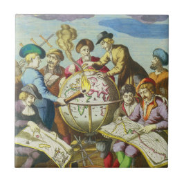 Exploradores Vintage com Mapa de Globo Antigo, 154