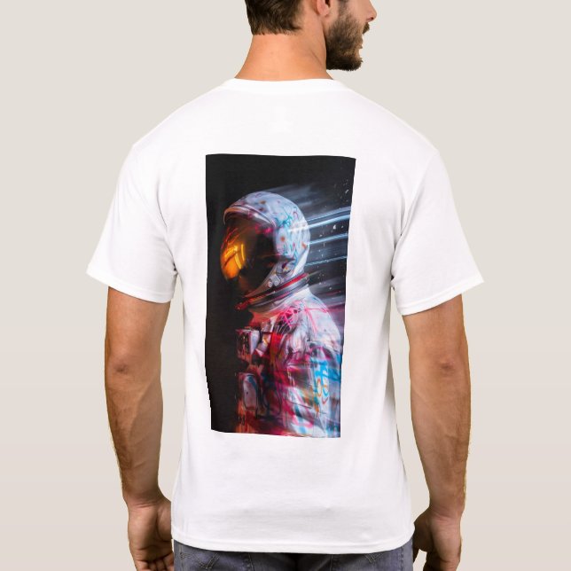 Explorar Marte - Camiseta de Desfoque de Movimento (Verso)