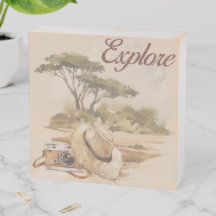 Explorar o Sinal da Caixa da Madeira Natural