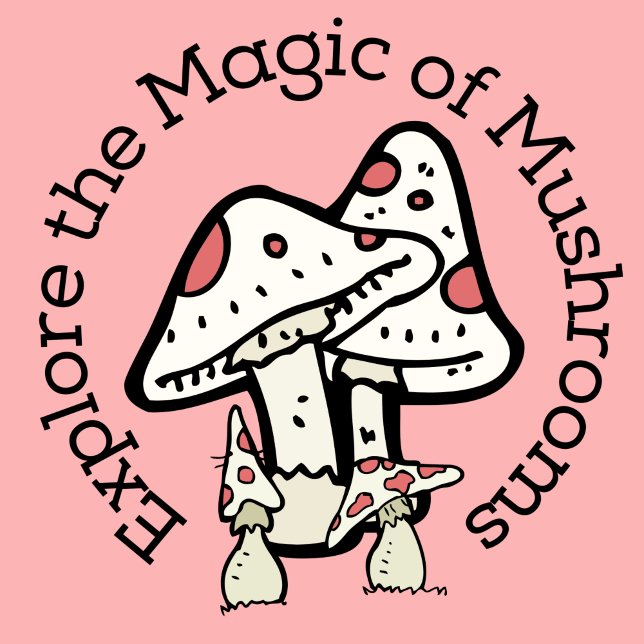 Explore a Magia dos Cogumelos (Rosa) Adesivos (Criador carregado)