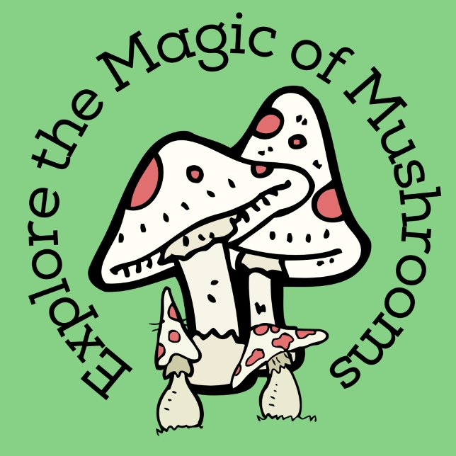 Explore a Magia dos Cogumelos (Verde) Adesivos (Criador carregado)