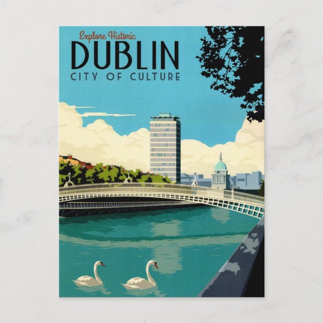 Explore Dublim Irlanda Cartão Postal (Frente)