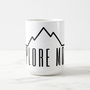 Explore Mais Caneca de Café Minimalista de Montanh