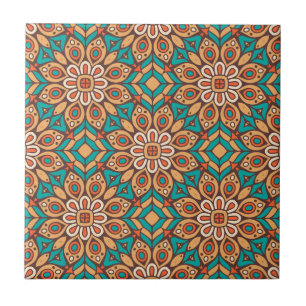 Explore Motivos Florais Vibrantes em Padrão Geomét