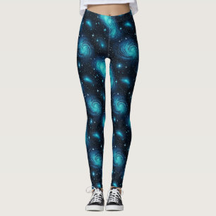 Explore o Cosmos nas Leggings Azuis Vibrantes da G