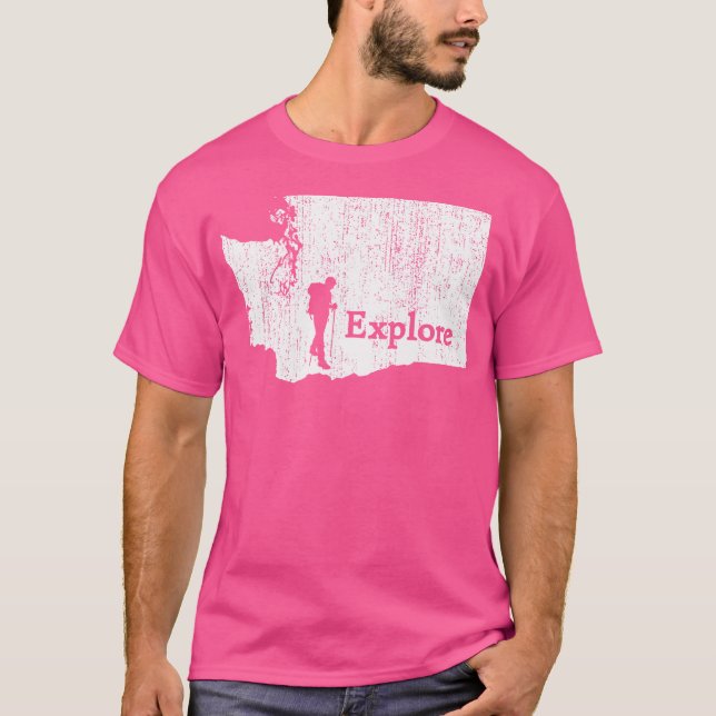 Explore o Estado de Washington Mapa de Camisas de  (Frente)