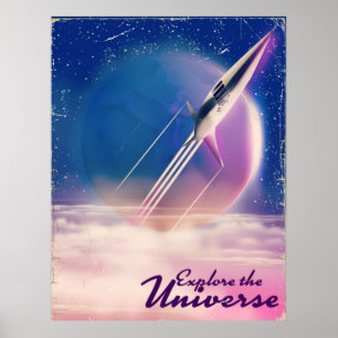 Explore o poster de espaço do Universe Vintage