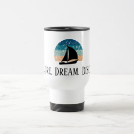 Explore. Sonho. Descubra. Caneca de viagem