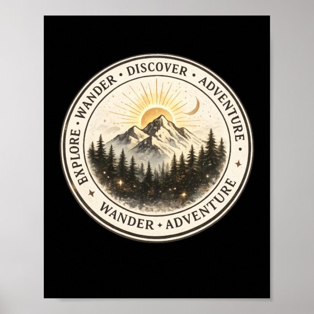 Explore Vague Descubra Arte de Poster de Montanha (Frente)