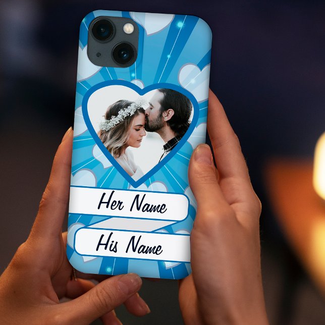 Explosão Azul de Corações, Foto Personalizada (Criador carregado)