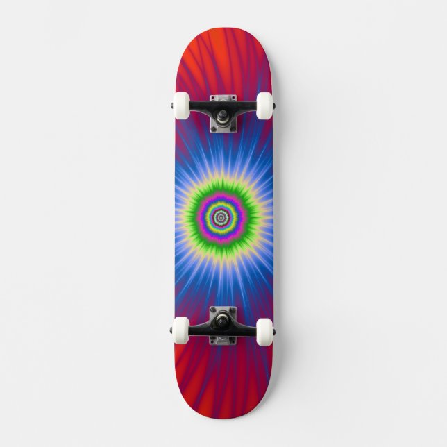 Explosão azul de skate em vermelho (Frente)