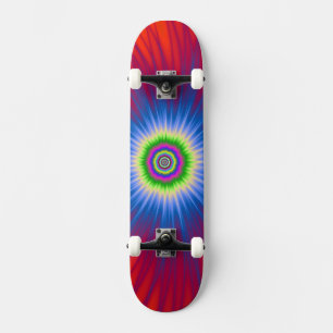 Explosão azul do skate no vermelho