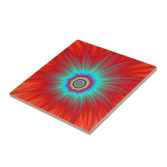 Explosão de Turquesa do azulejo em Vermelho (Lateral)