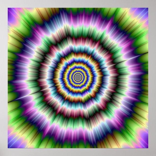 Explosão em verde violeta e Poster azul (Frente)