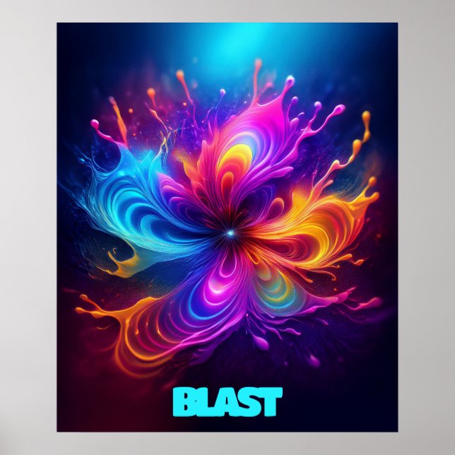 Explosão Liquidada De Poster Personalizável De Cor (Frente)
