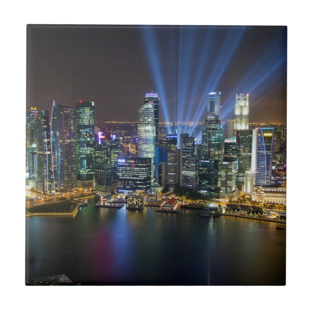 Exposição de Luz no Centro de Singapura (Frente)