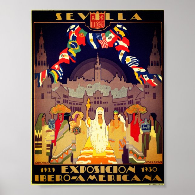 Exposição Ibero-Americana poster de 1929 (Frente)