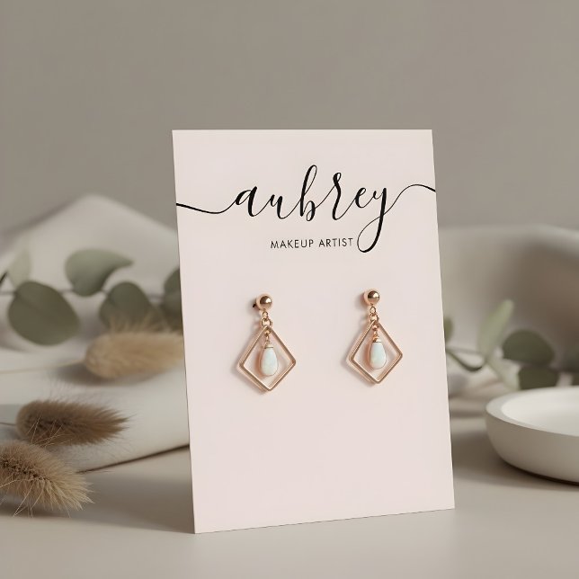 Expositor de Brinco Rosa Blush com Letra Moderna (Criador carregado)