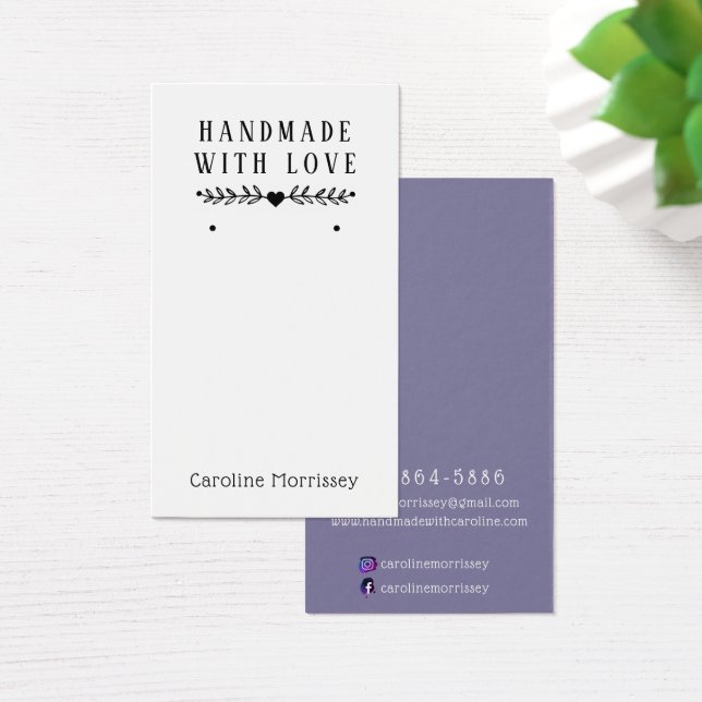 Expositor de Brincos de Joias Simples Cartão Roxo (Mesa)