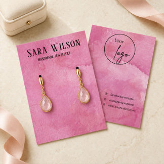 Expositor de Brincos Personalizado Aquarela Rosa E