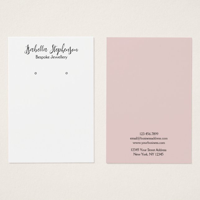 Expositor de Brincos Preto Branco Rosa Minimalista (Frente & Verso)