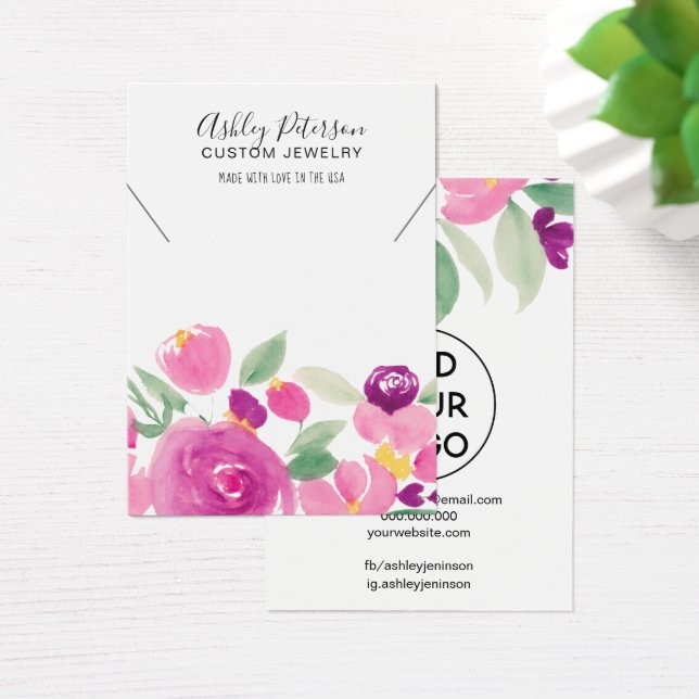 Expositor de colar de joias florais roxas (Mesa)