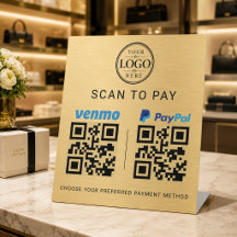 Expositor de Mesa de Pagamento por Scan Gold Venmo