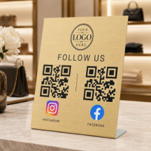 Expositor de Mesa de QR Code de Mídia Social Doura