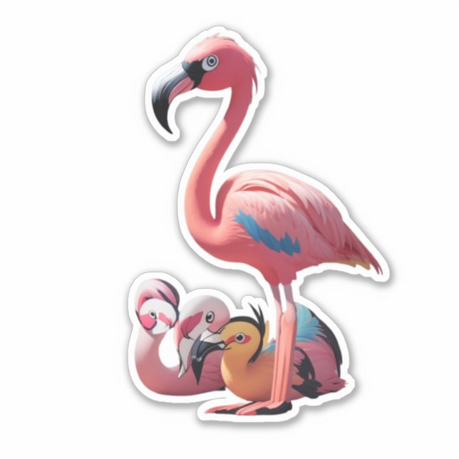 Expresse-se com adesivos com Flamingo (Frente)