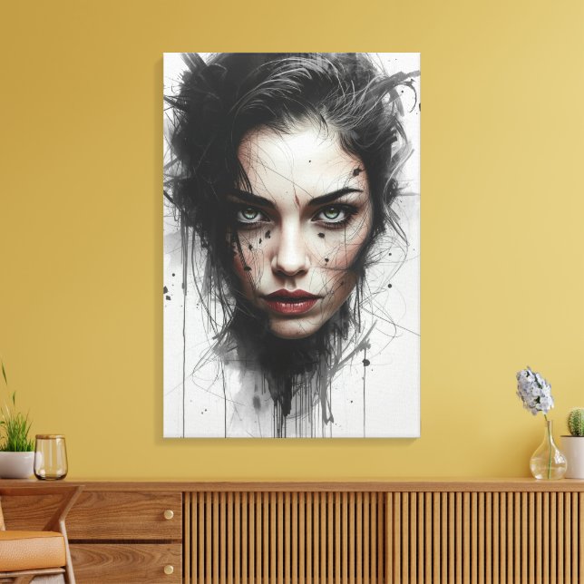 Expressionist Color Portrait Canvas Print (Insitu(Sala de estar))