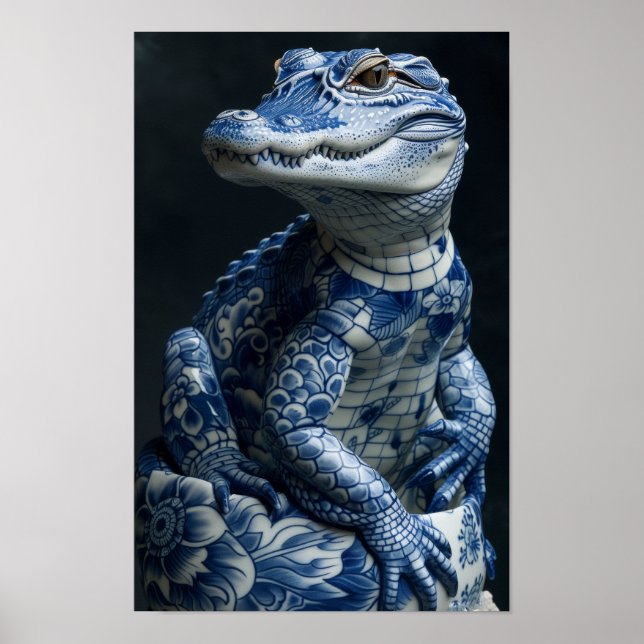 Exquisite Albino Alligator Art Poster - Intrato (Frente)