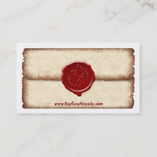 Êxtase já! Cartão pessoal selado do pergaminho