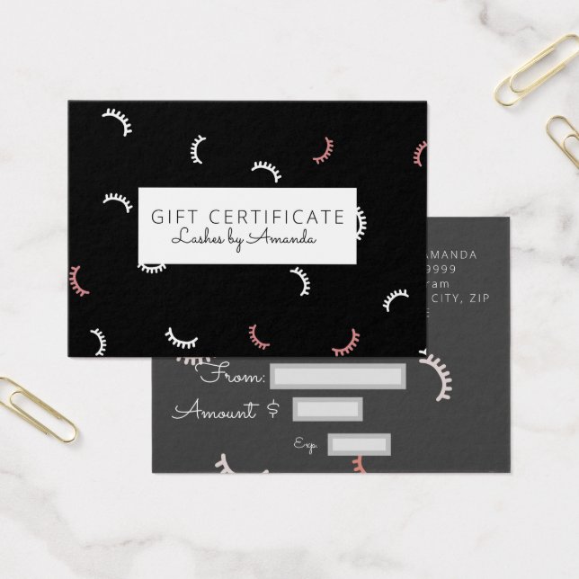 Extensões de Lash de Certificado de Presente (Escritótio)