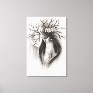 Extremidade das canvas da flor de cerejeira do