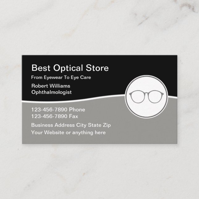 Eyecare Vision Ophtalmology Theme Cartões de visit (Frente)
