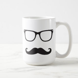Eyeglasses e caneca do bigode
