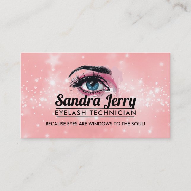 Eyelash Technician Slogans cartões de visitas (Frente)