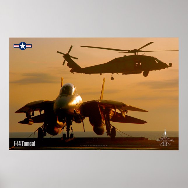 F-14 POSTER TOMCAT "SUNSET OPS" (Frente)